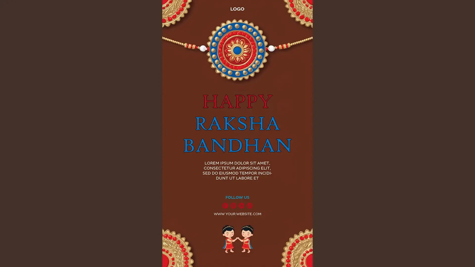 Traditional Rakhi Instagram Story PSD Template for Raksha Bandhan image